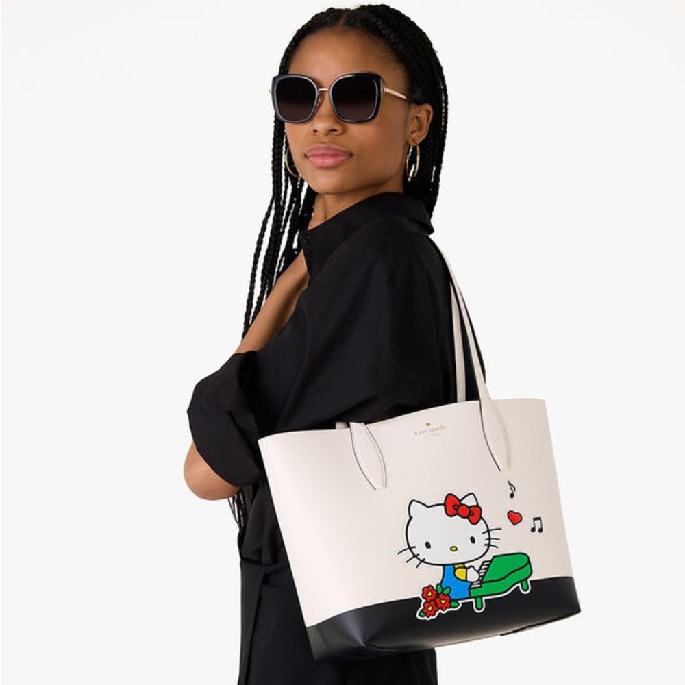 ♠️Kate Spade X Sanrio Hello Kitty Small Leather Tote Bag NWT - Picture 5 of 6
